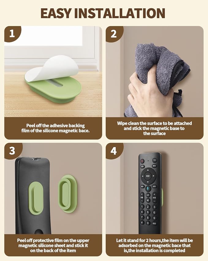 6 Pack Magnetic Remote Control Holder – Upgraded Silicone Magnetic Wall Mount - Image 6
