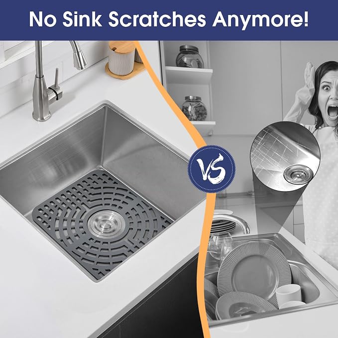 Silicone Sink Protector for Kitchen Sink 12“x16" – Flexible Sink Mat, Heat - Image 3