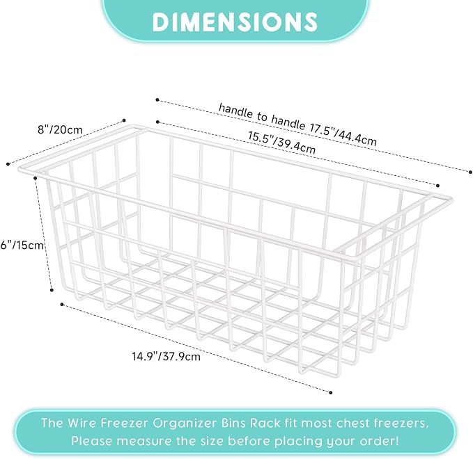2Packs 17.5 inch Chest Freezer Organizer, Refrigerator Organizer Bins, Freezer - Image 2