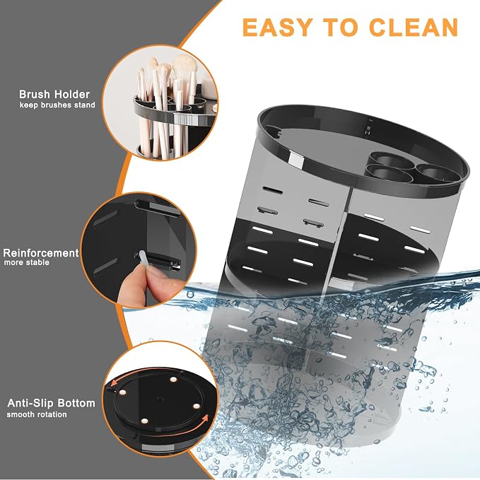 Rotating Makeup Organizer for Vanity, 360 Spinning Skincare Organizers - Image 6