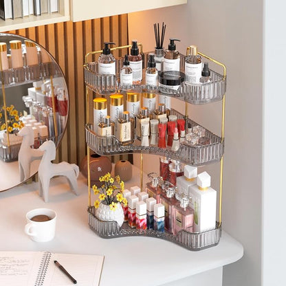 GTI 3-Tier Corner Bathroom Counter Organizer, Large Capacity Makeup Organizer - Image 7