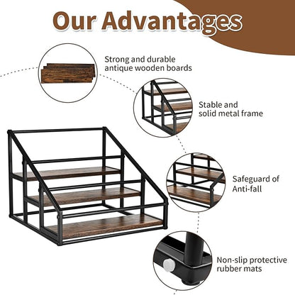 Coffee Syrup Rack Organizer, 3-Tier 12 Bottles Syrup Rack - Image 4