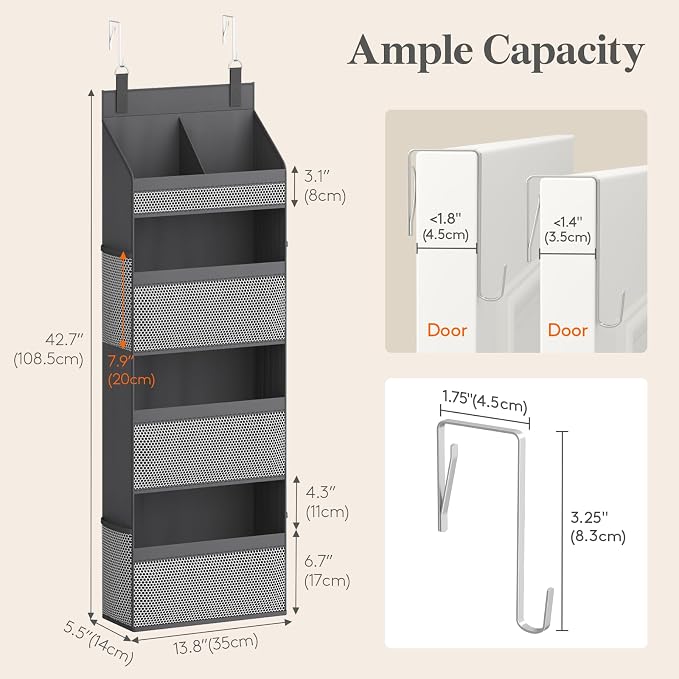 Lifewit 4 Tier Over the Door Diaper Organizer - Image 3