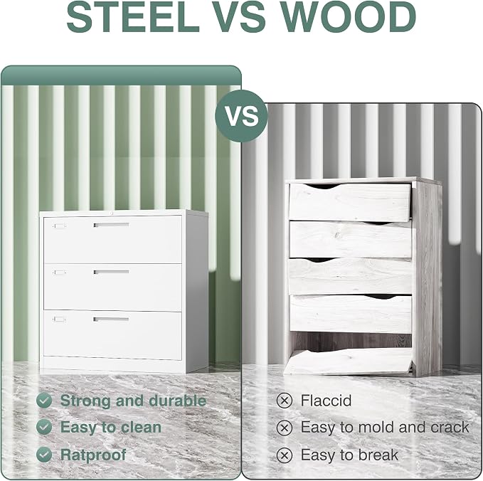 Letaya 3 Drawer File Cabinets - Image 5
