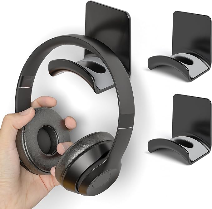 2 Pcs Headphone Stand Wall Mount Mini Headphone Hook Holder by Liboer