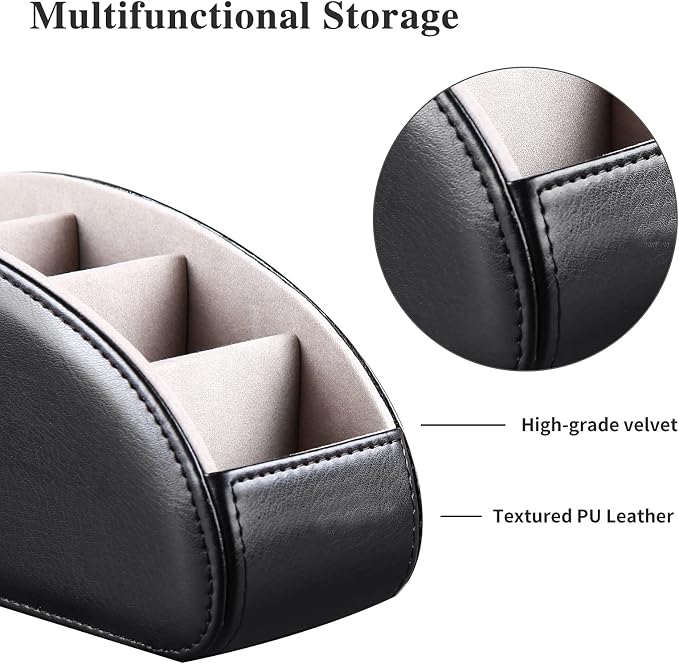 All-in-One Leather TV Remote Control Holder Black - Image 2