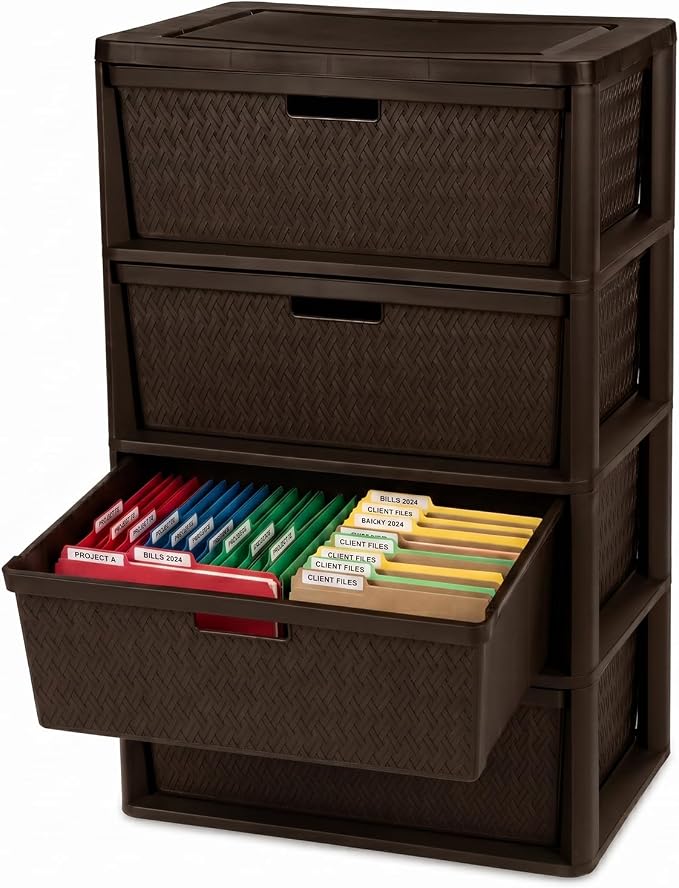 4-Drawer Plastic Storage Tower by Unknown