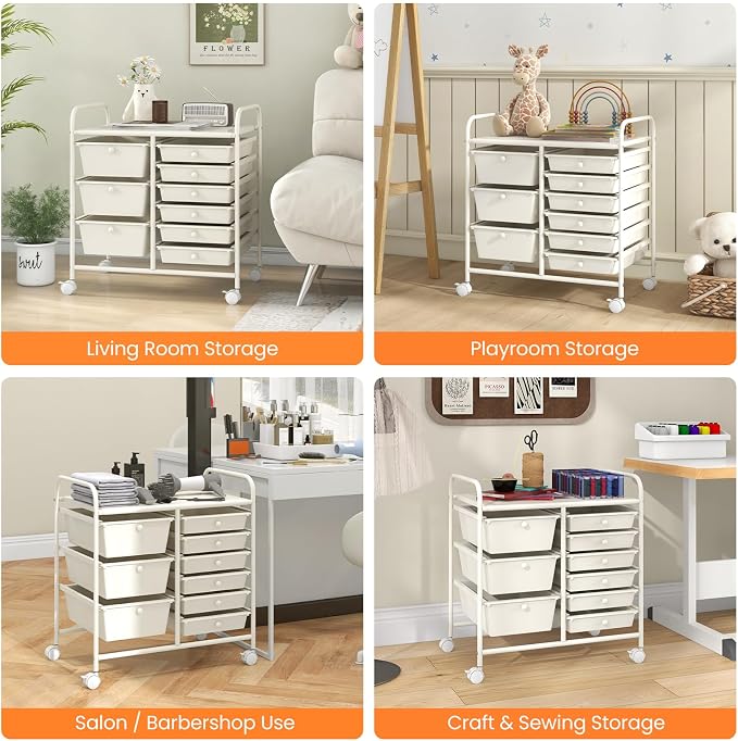 Giantex 9 Drawers Rolling Cart, Classroom Organizers, Storage Cart - Image 9