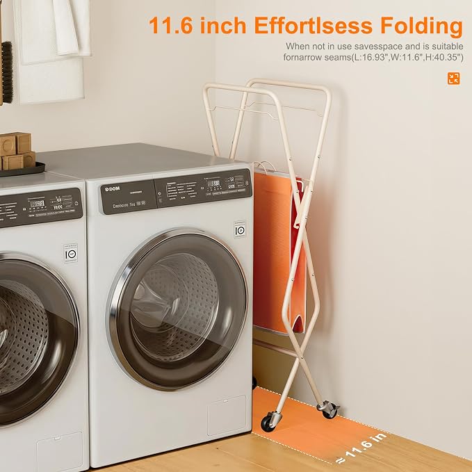 Convenient Laundry Basket with Wheels, Heavy Duty Dirty Clothes Laundry Hamper - Image 4