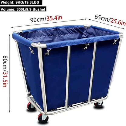 Laundry Cart Commercial, 10 Bushel Large Industrial Rolling Laundry Hamper - Image 2