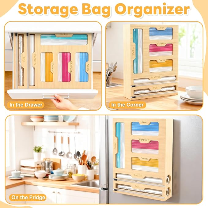 Magnetic Storage Bag Organizer 6 In 1 Ziplock Bag Organizer - Image 6
