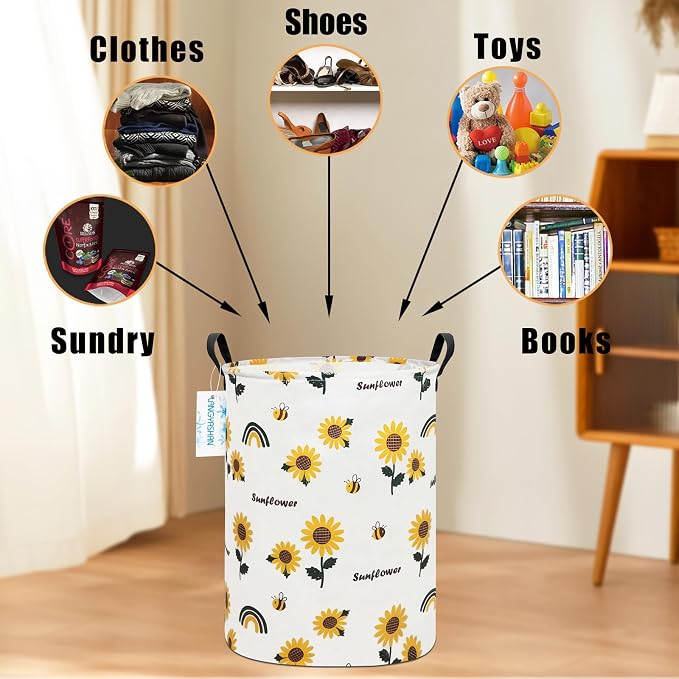 LANGYASHAN Storage Bin, Canvas Fabric Collapsible Organizer Basket - Image 4