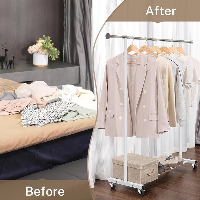 VICERII Clothes Rack, 130LB Capacity Heavy Duty Clothing Rack - Image 7