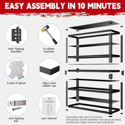 Lauxery Heavy Duty Garage Shelving 3000lbs Capacity - Image 9