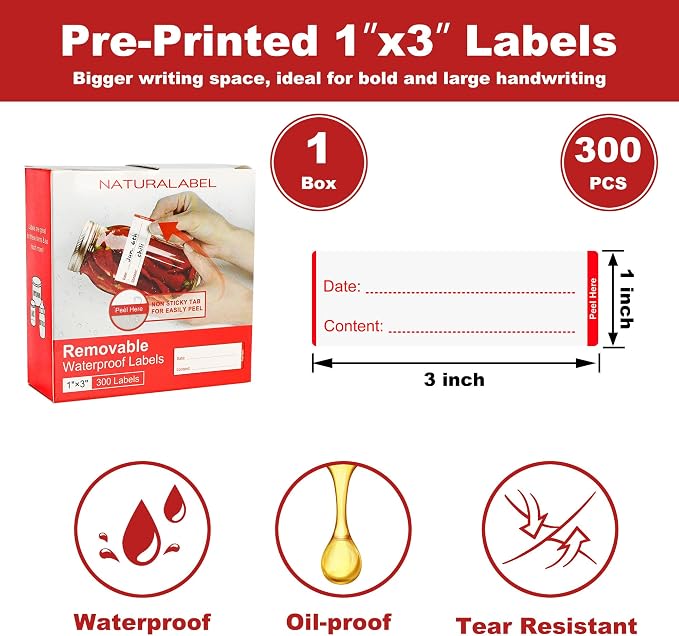 NATURALABEL 300 PCS Removable Freezer Labels - Image 6