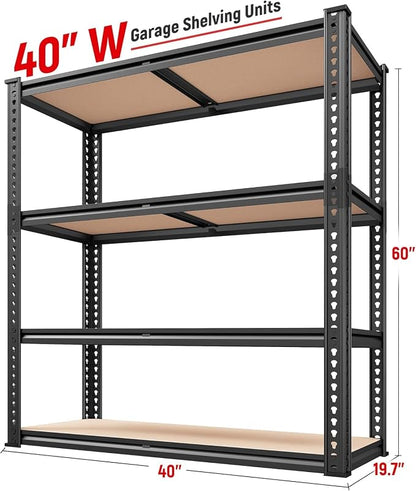 REIBII 40" W Garage Shelving 2000LBS Storage Shelves Adjustable Metal Shelving - Image 2