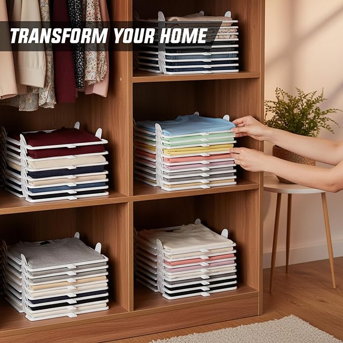 Tshirt Organize for Closet Storage, Shelves for Bedroom Storage | Space-Savin - Image 2