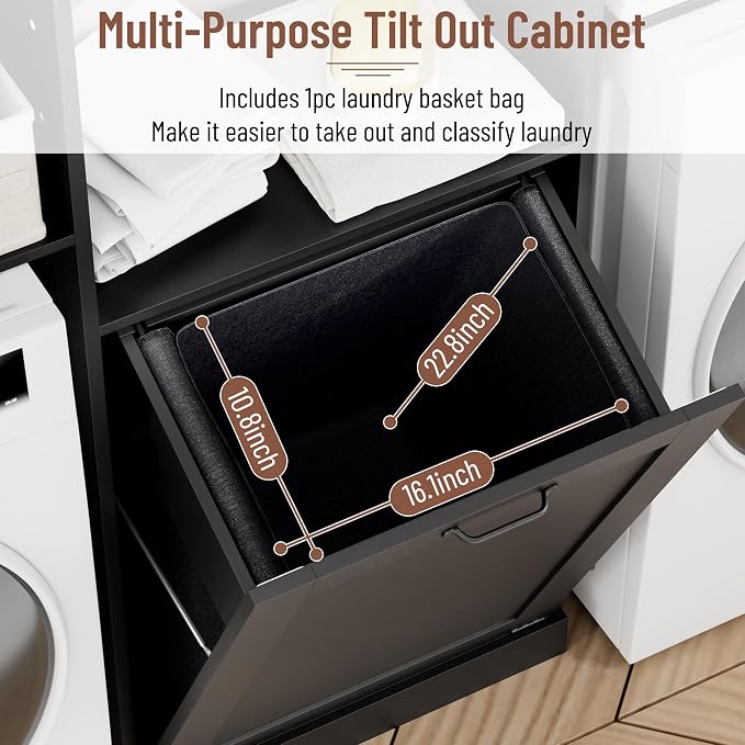 Over The Washer and Dryer Storage Cabinet, Laundry Room Organizer Standing Shelf - Image 3