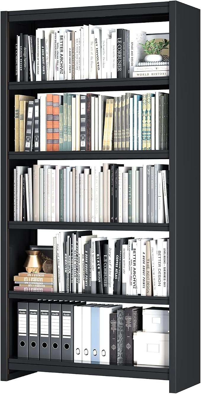Bookshelf, 5 Shelf Bookcases, Tall Bookcase by LyAosdFu