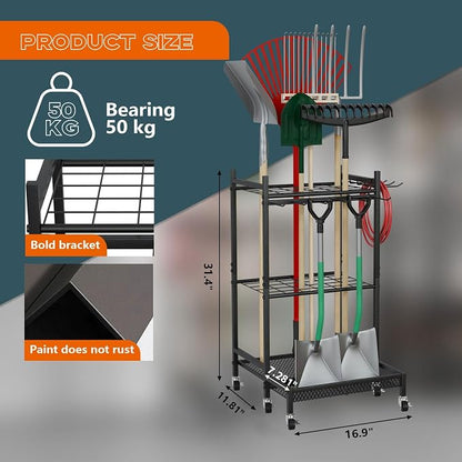 Garden Tool Organizer Garage Tools Organizer - Image 4