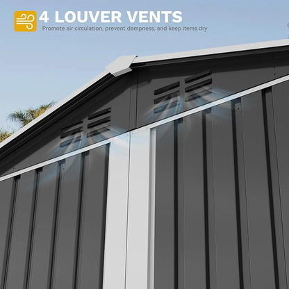 DWVO 6x4ft Metal Outdoor Storage Shed - Image 5
