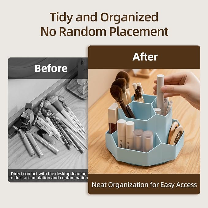 360° Rotating Makeup Brush Holder Organizer - Image 8