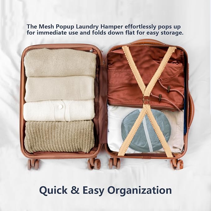Pop Up Laundry Hamper, Mesh Laundry Basket Collapsible, Foldable Hamper - Image 4