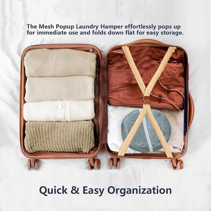 Pop Up Laundry Hamper, Mesh Laundry Basket Collapsible, Foldable Hamper - Image 4