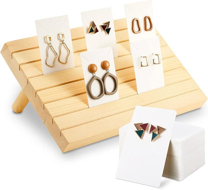 Blulu 31 Pack Wooden Earring Display Stand 7 Slots jewelry Display Holder by Blulu