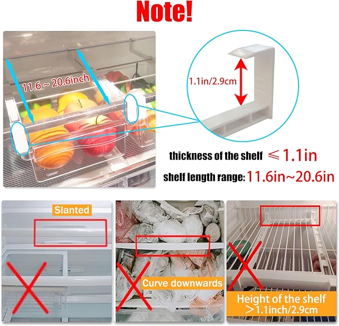 URALFA Fridge Drawer Organizer, Adjustable Refrigerator Drawers - Image 3