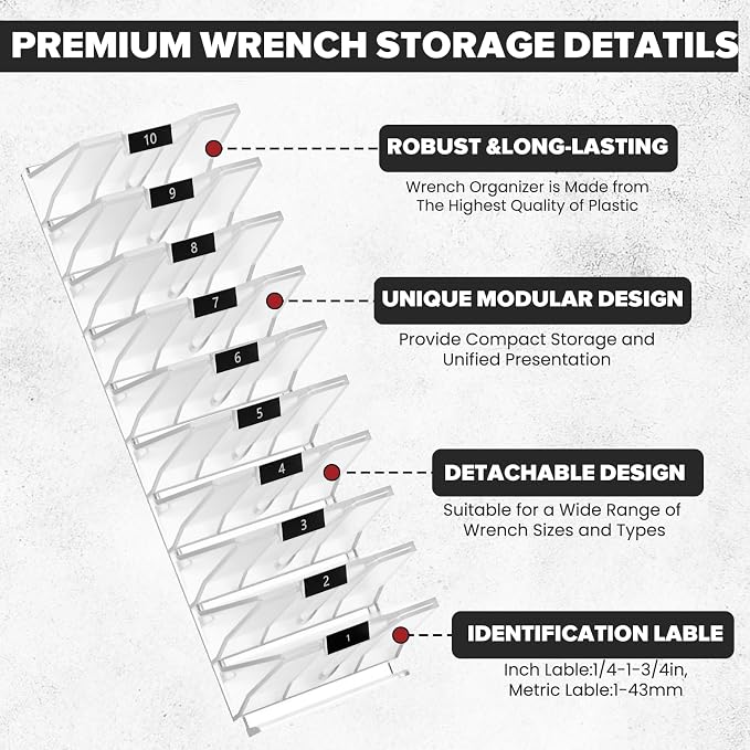 40PCS Modular Wrench Organizer Wrench Holder - Image 4