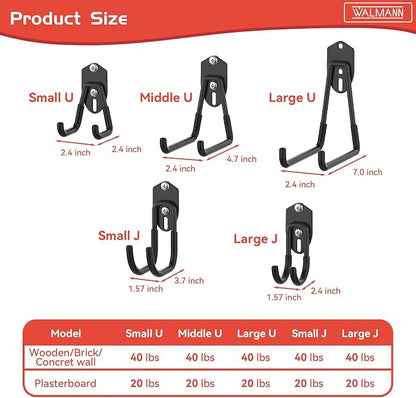WALMANN 12 PCS Garage Storage Hooks, Wall Mount Utility Hooks - Image 6