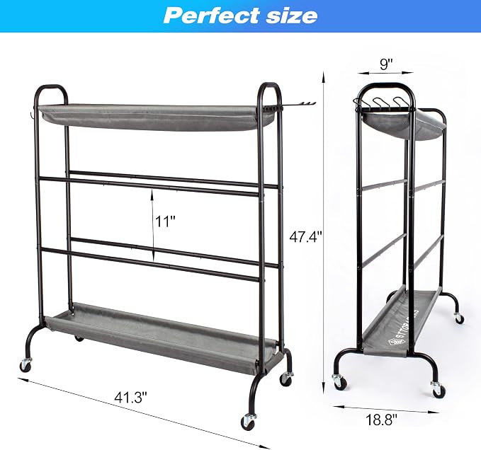 Basketball Rack, 4-Layer Ball Rack Rolling Balls Organizer - Image 7