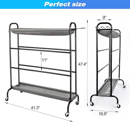 Basketball Rack, 4-Layer Ball Rack Rolling Balls Organizer - Image 7