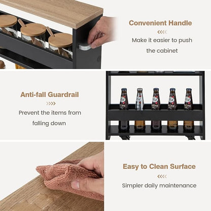 Slim Storage Cart, 4 Tier Rolling Storage Cabinet - Image 4