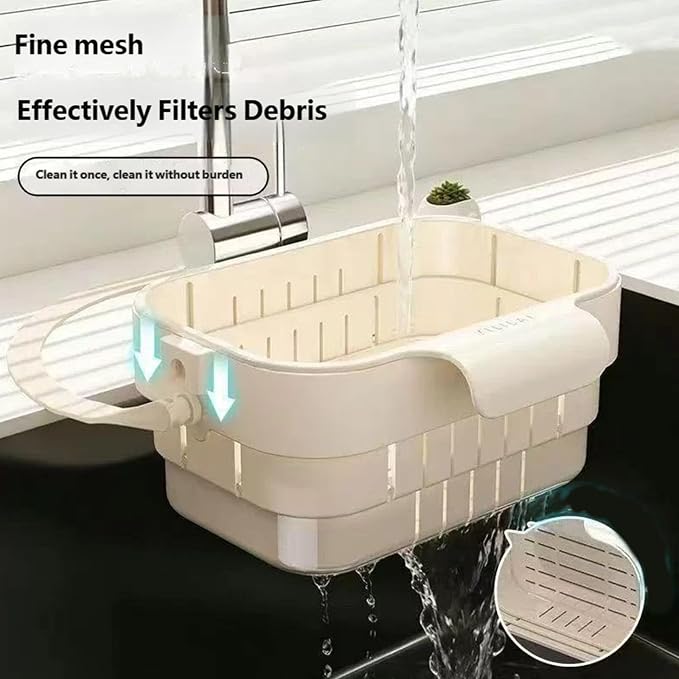 Foldable Sink Drainer Basket Hanging Strainer Colander - Image 6