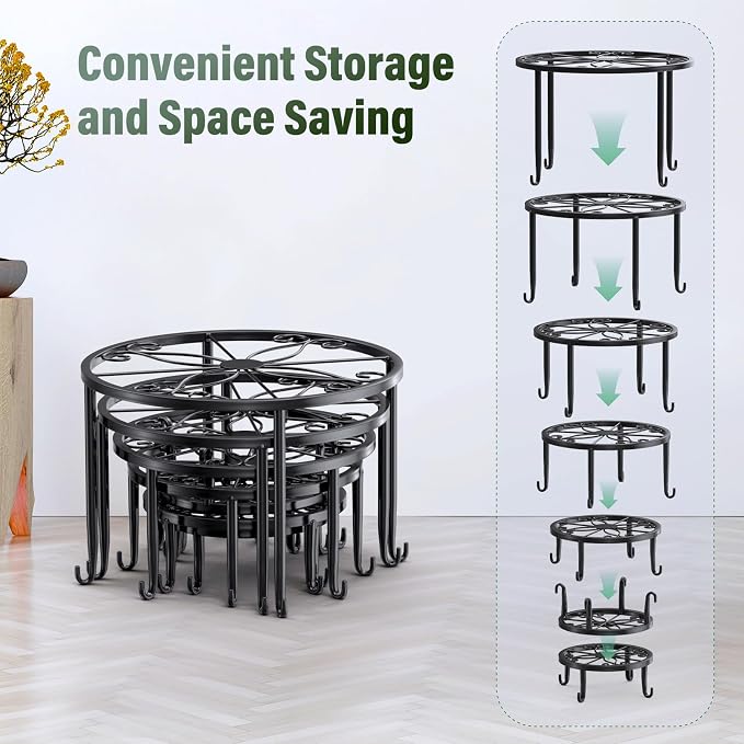 7-Pack Heavy-Duty Metal Plant Stands, Anti-Rust - Image 7