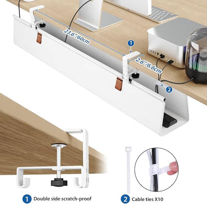 Zilink Large Cable Management Under Desk 40" No Drill Desk Cable Management - Image 4