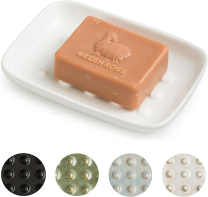 Soap Dish, Ceramic Soap Holder Shower Soap Dish by Miamolo