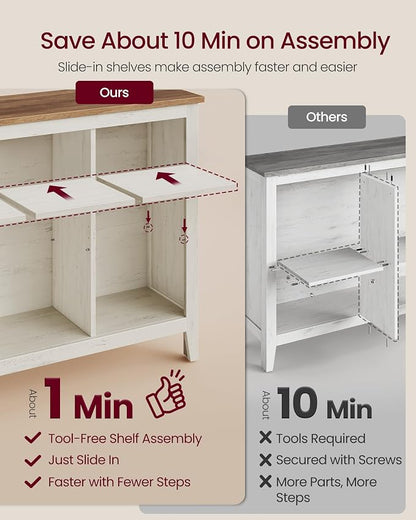 VASAGLE Liry Collection Farmhouse Bookcase, 8-Cube Storage Organizer - Image 4