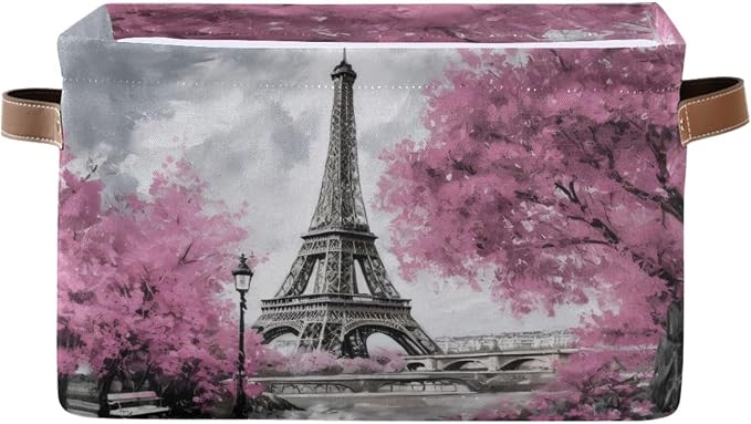 Oil Painting Paris Foldable Storage Basket by LLCxigua