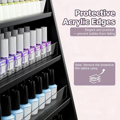 Nail Polish Rack with 2 Drawers, Salon Display & Storage Cabinet with Acrylic - Image 3