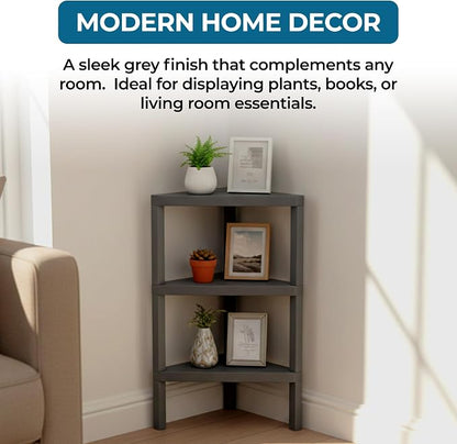 Honey-Can-Do 3-Tier Plastic Corner Storage Shelf, kitchen or office - Image 6