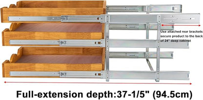 DINDON 3 Tier Pull Out Cabinet Organizer 14”W X21”D Slide Out Shelves - Image 7