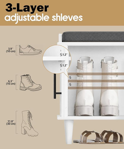 Akxomel Rattan Shoe Storage Bench - Image 6