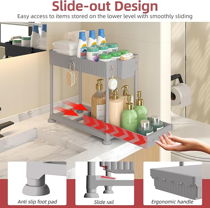 Sevenblue 4-Pack 2-Tier Under Sink Organizer - Image 5