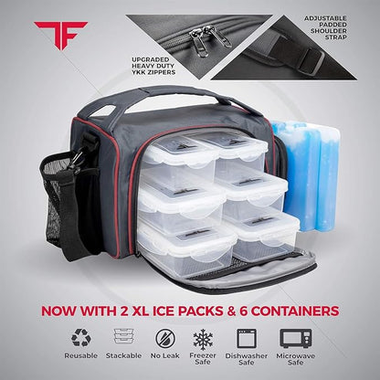 ThinkFit Red Reusable Lunch Bag - Image 3