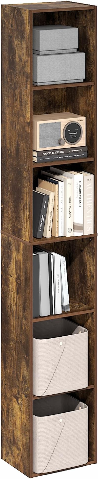Furinno PASIR Book Shelf, 6-Tier Bookcase, Tall Standing Bookshelf, Open - Image 4