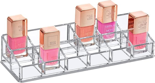 Amazing Abby - Glamour - 12-Slot Acrylic Nail Polish Organizer, Lipstick Holder by AmazingAbby