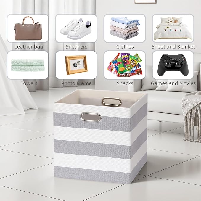11x11 Cube Storage Bins, Collapsible Fabric Storage Cubes, Cubby Storage - Image 5